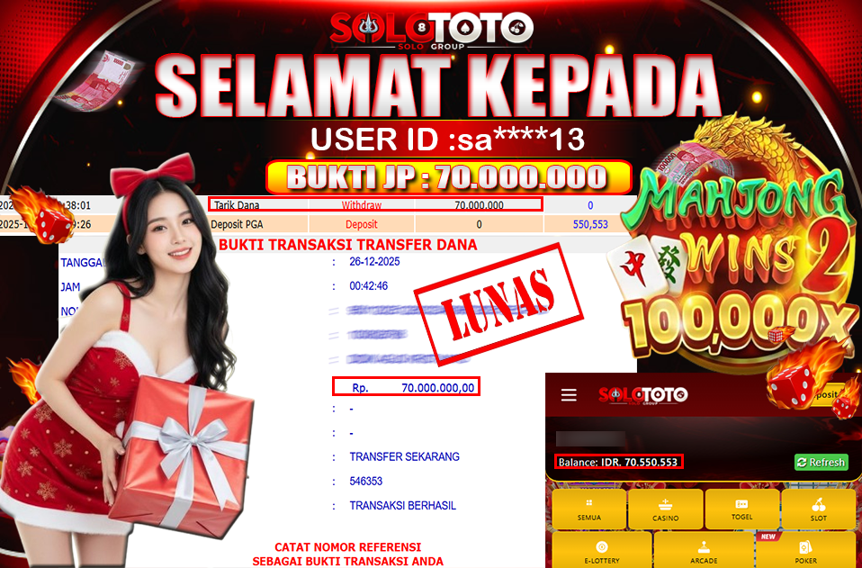 Bukti Jackpot Lunas SOLOTOTO