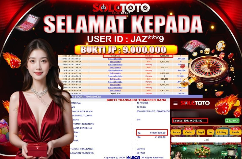Bukti Jackpot Lunas SOLOTOTO