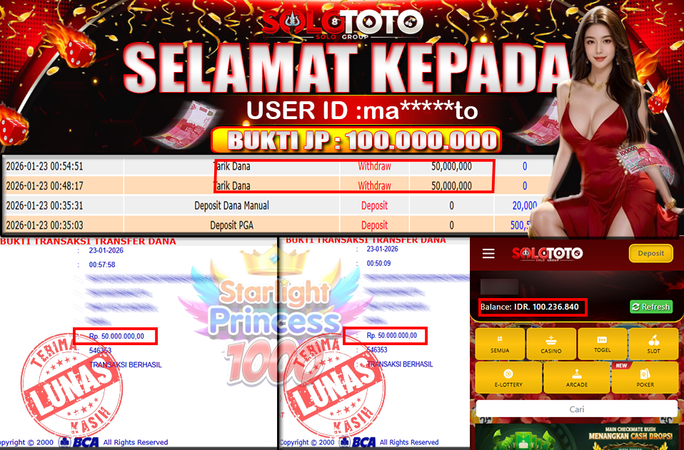 Bukti Jackpot Lunas SOLOTOTO