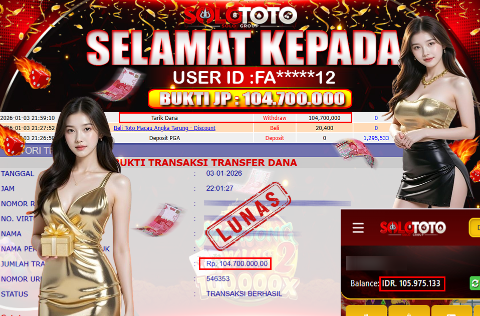 Bukti Jackpot Lunas SOLOTOTO