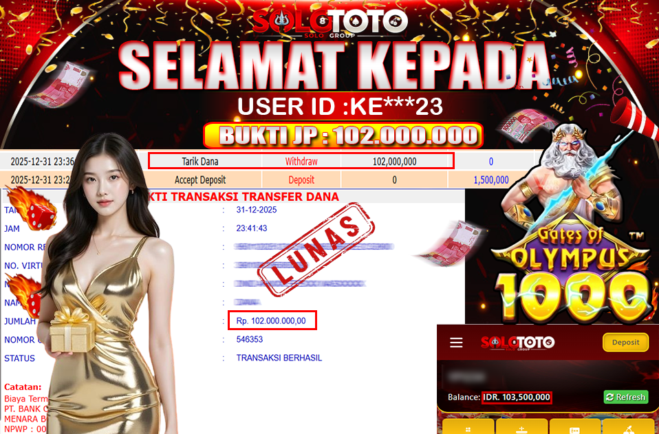 Bukti Jackpot Lunas SOLOTOTO