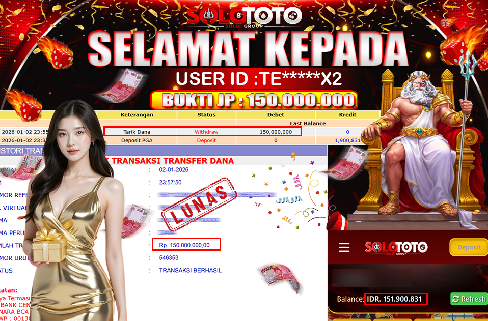 Bukti Jackpot Lunas SOLOTOTO