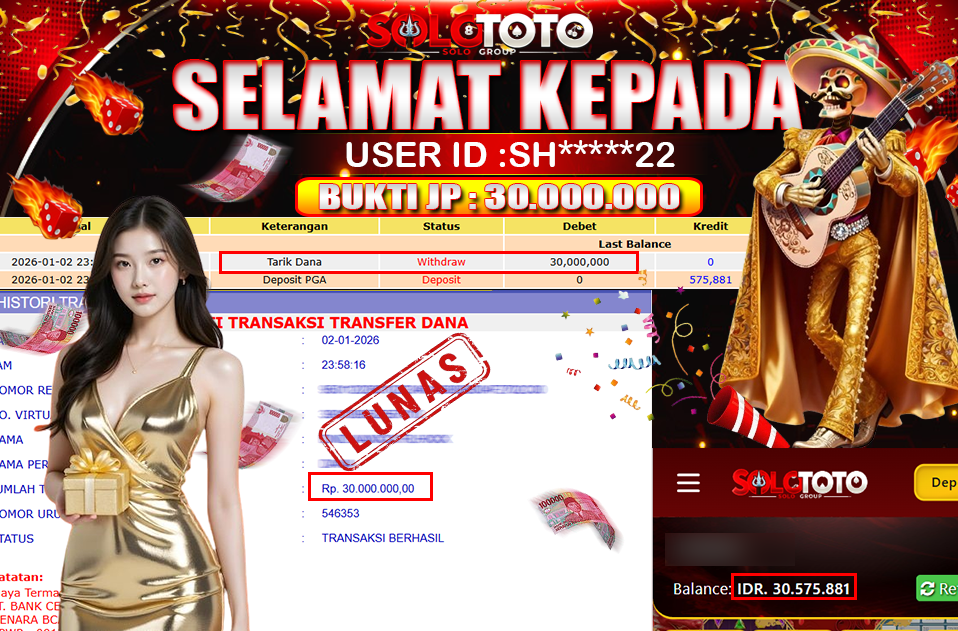 Bukti Jackpot Lunas SOLOTOTO