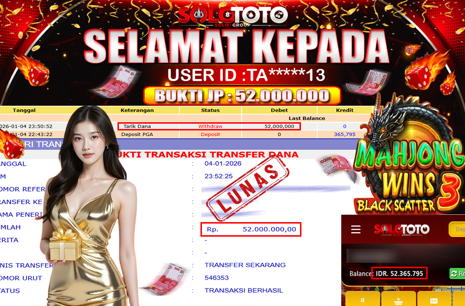 Bukti Jackpot Lunas SOLOTOTO
