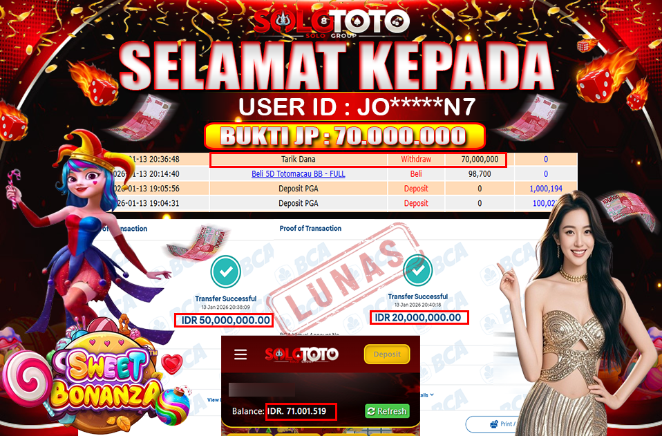 Bukti Jackpot Lunas SOLOTOTO