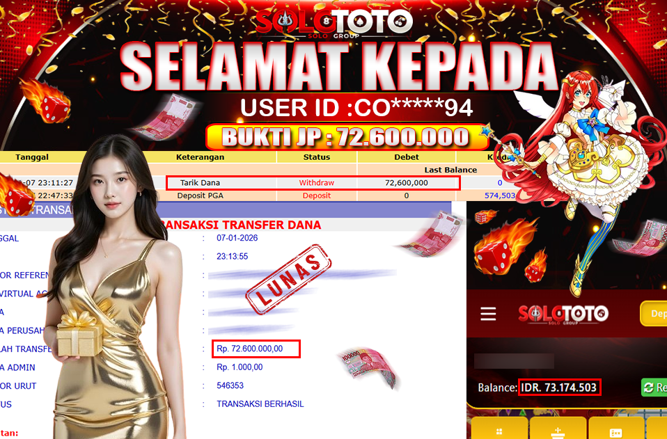Bukti Jackpot Lunas SOLOTOTO