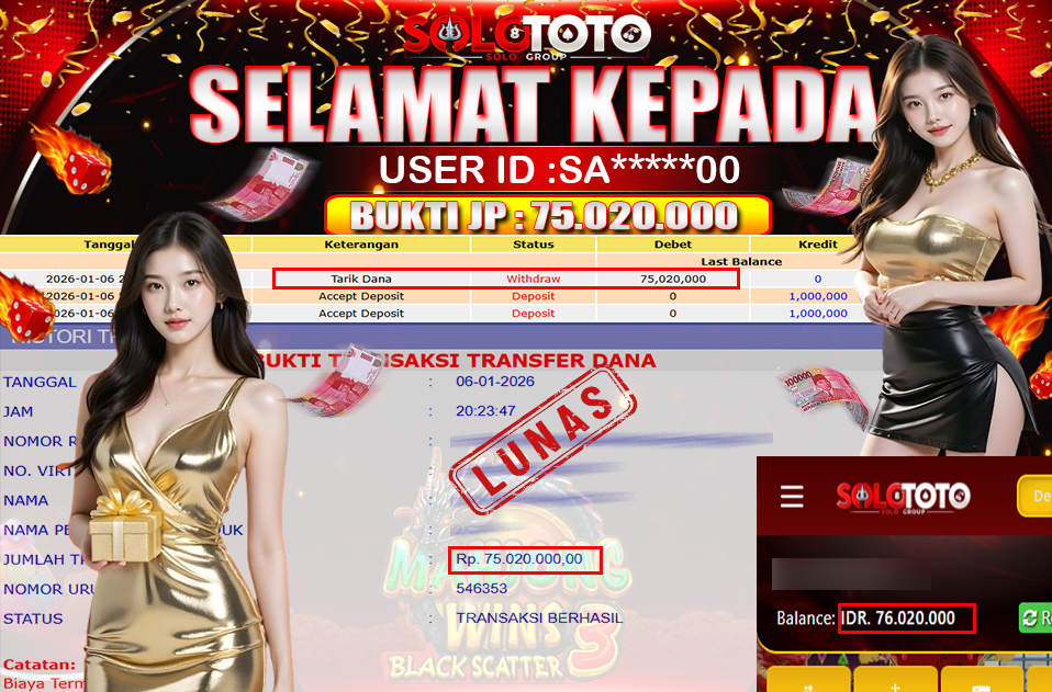 Bukti Jackpot Lunas SOLOTOTO