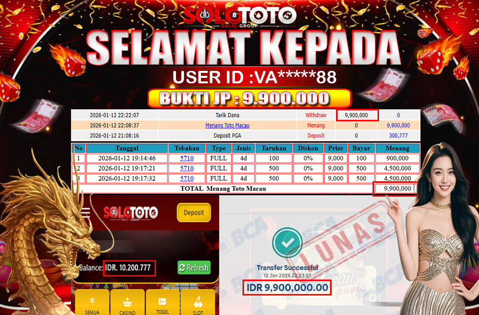 Bukti Jackpot Lunas SOLOTOTO