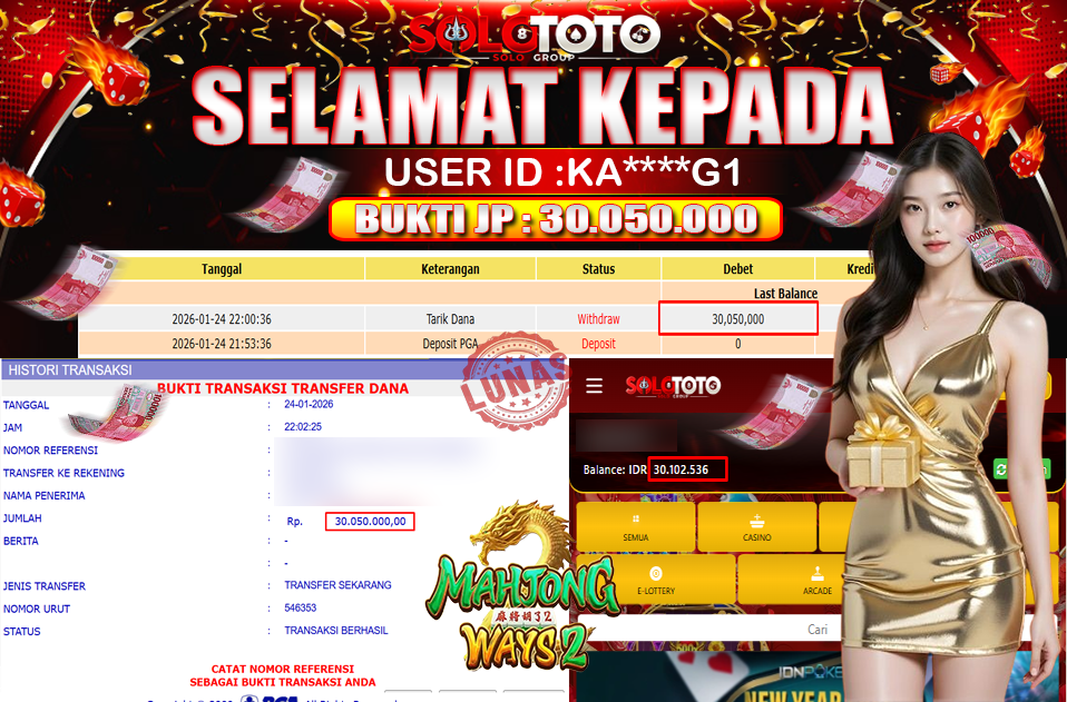 Bukti Jackpot Lunas SOLOTOTO
