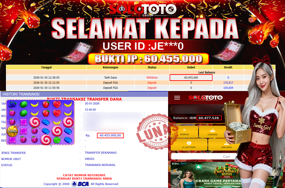 Bukti Jackpot Lunas SOLOTOTO