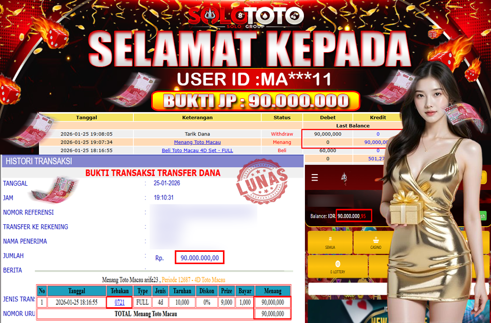 Bukti Jackpot Lunas SOLOTOTO