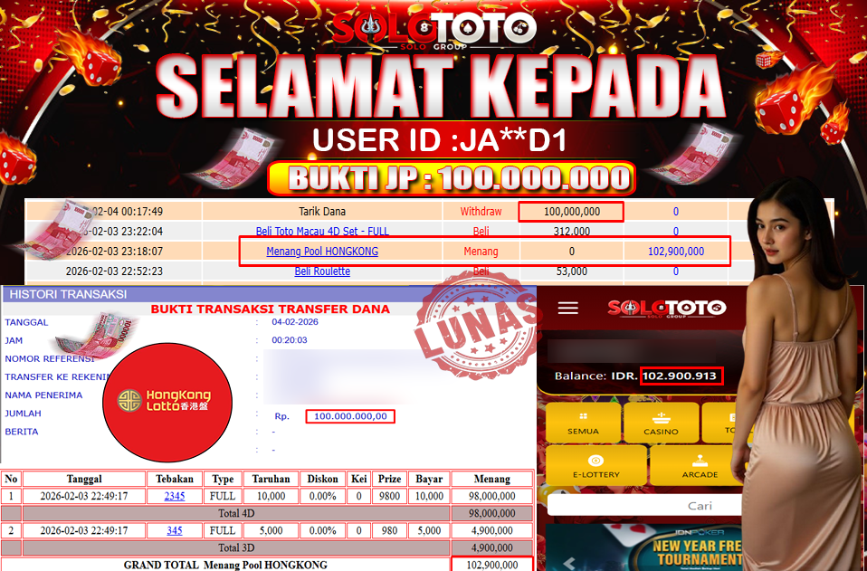 Bukti Jackpot Lunas SOLOTOTO