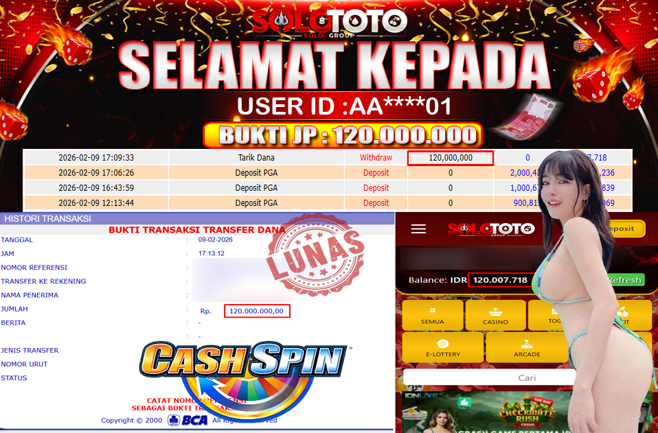 Bukti Jackpot Lunas SOLOTOTO