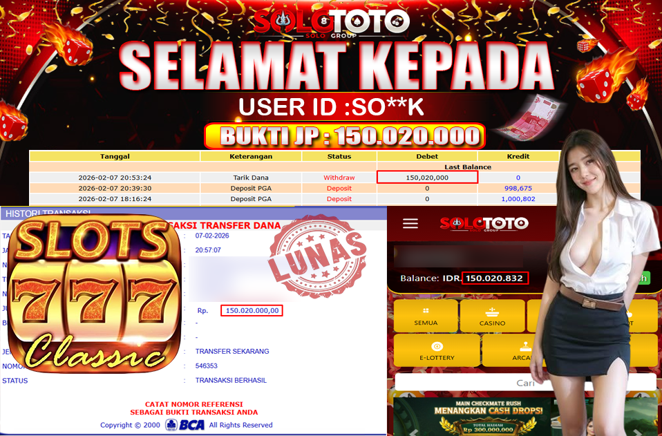 Bukti Jackpot Lunas SOLOTOTO