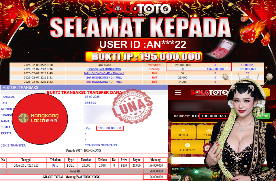 Bukti Jackpot Lunas SOLOTOTO