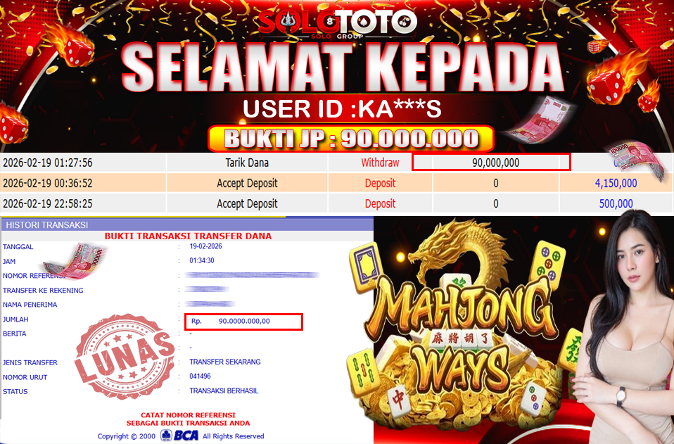 Bukti Jackpot Lunas SOLOTOTO