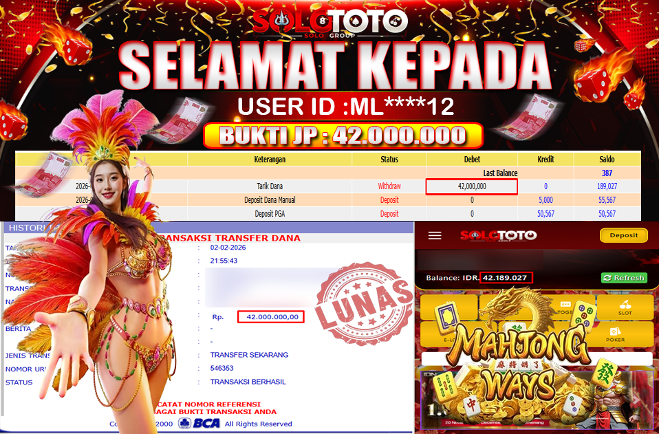 Bukti Jackpot Lunas SOLOTOTO