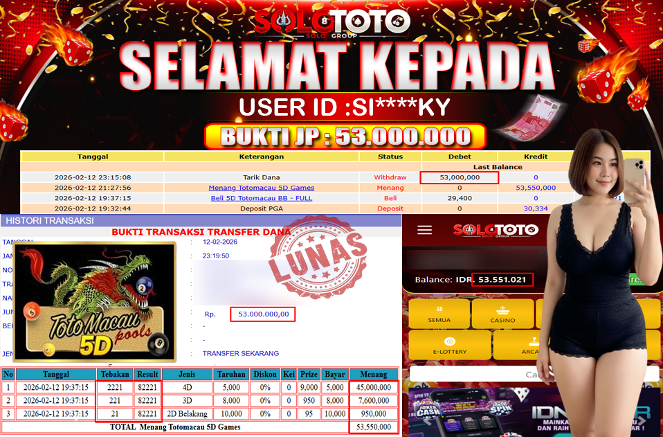 Bukti Jackpot Lunas SOLOTOTO