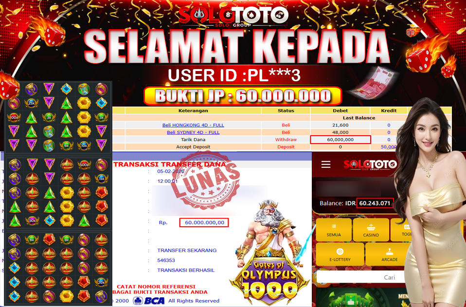 Bukti Jackpot Lunas SOLOTOTO