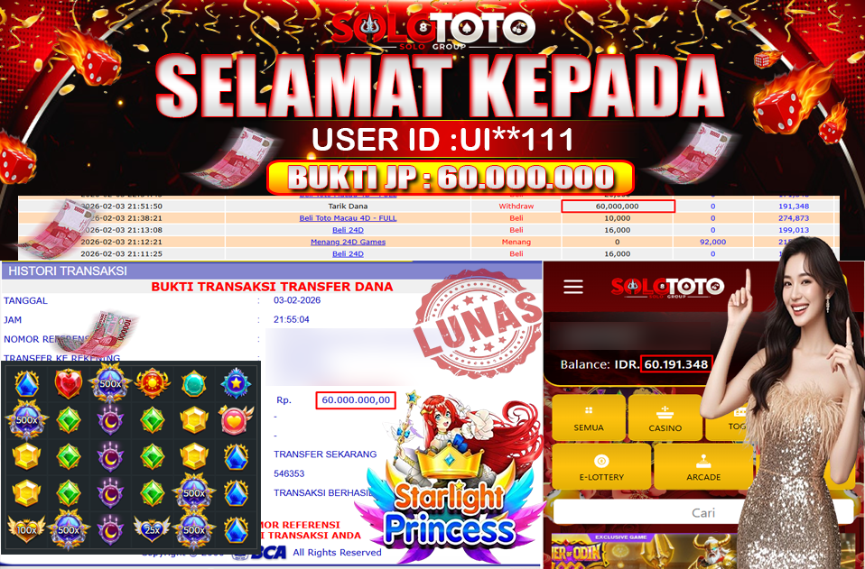 Bukti Jackpot Lunas SOLOTOTO
