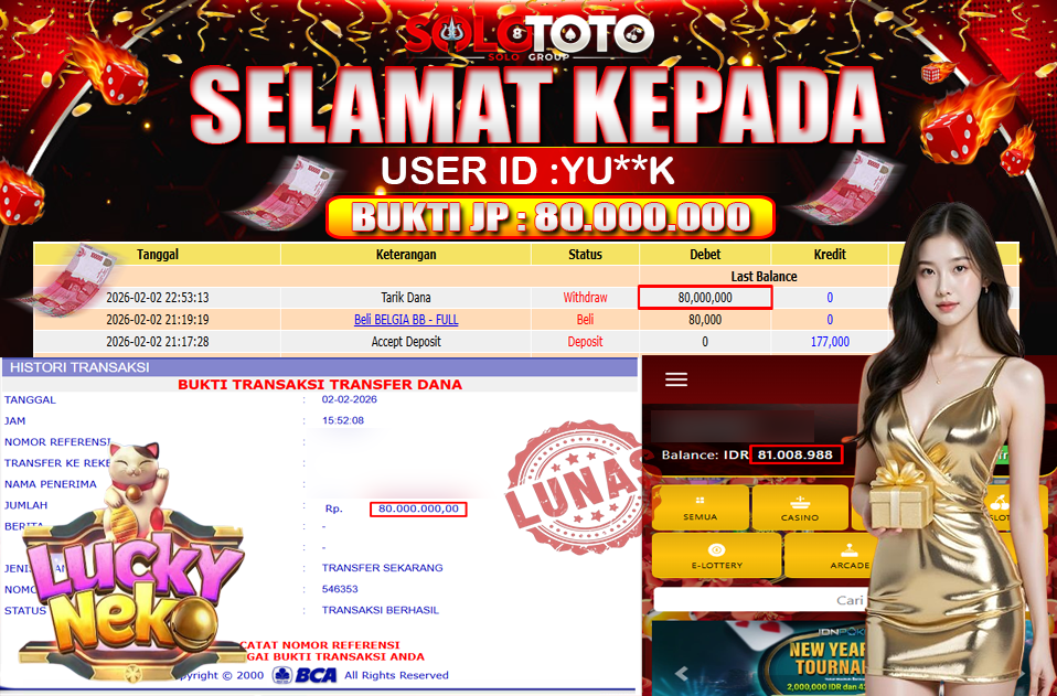 Bukti Jackpot Lunas SOLOTOTO