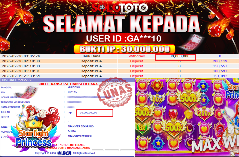 Bukti Jackpot Lunas SOLOTOTO