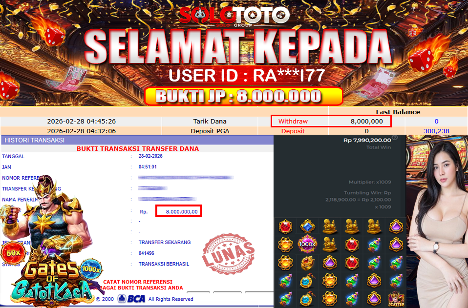 Bukti Jackpot Lunas SOLOTOTO
