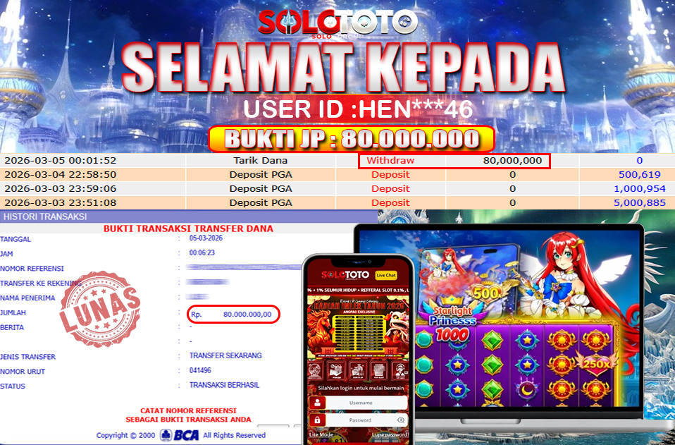Bukti Jackpot Lunas SOLOTOTO