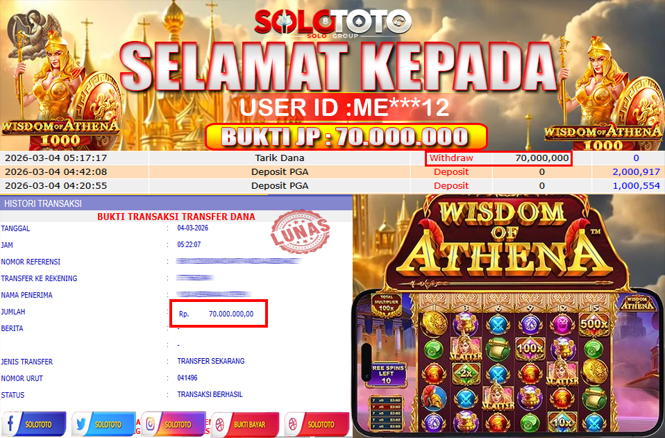 Bukti Jackpot Lunas SOLOTOTO