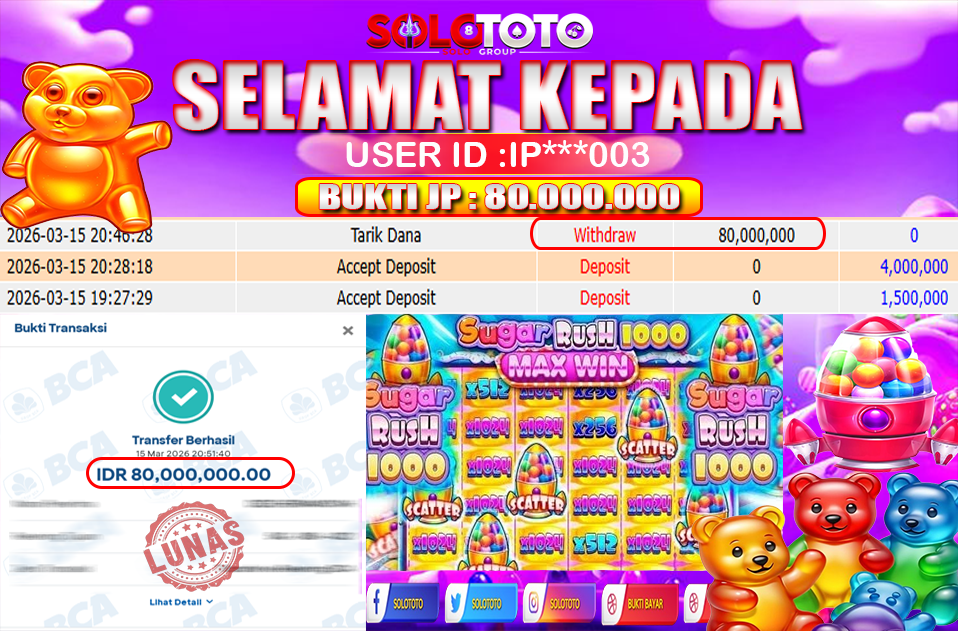Bukti Jackpot Lunas SOLOTOTO