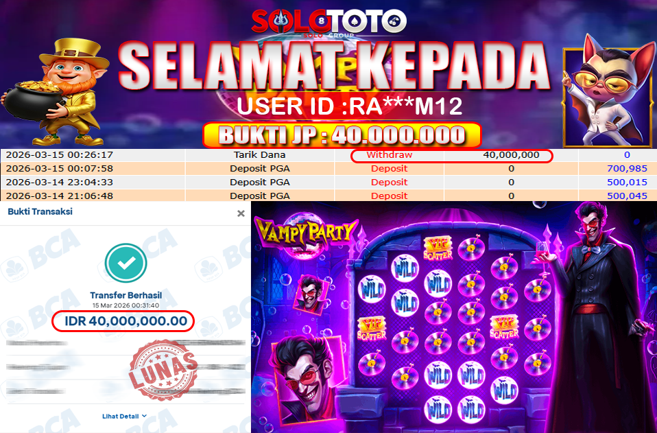 Bukti Jackpot Lunas SOLOTOTO
