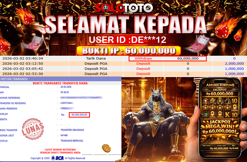 Bukti Jackpot Lunas SOLOTOTO