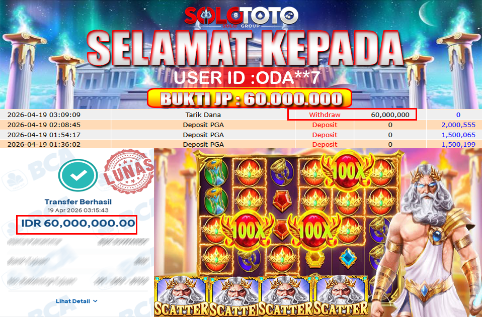 Bukti Jackpot Lunas SOLOTOTO