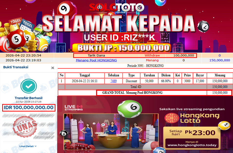 Bukti Jackpot Lunas SOLOTOTO