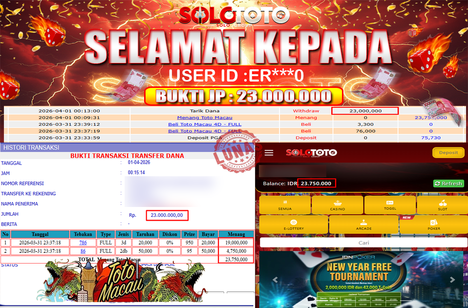 Bukti Jackpot Lunas SOLOTOTO