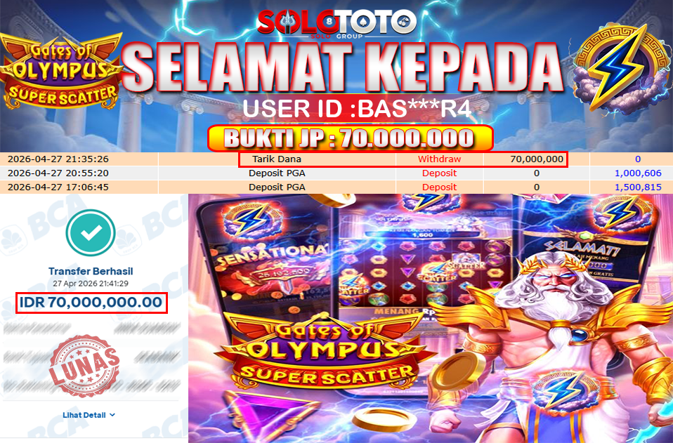 Bukti Jackpot Lunas SOLOTOTO