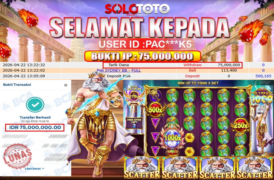 Bukti Jackpot Lunas SOLOTOTO