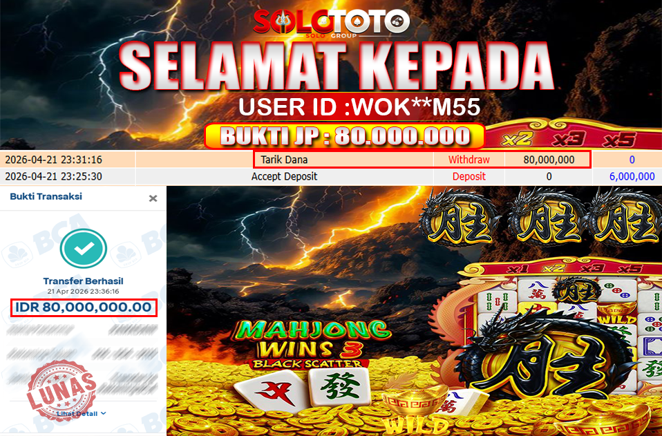 Bukti Jackpot Lunas SOLOTOTO