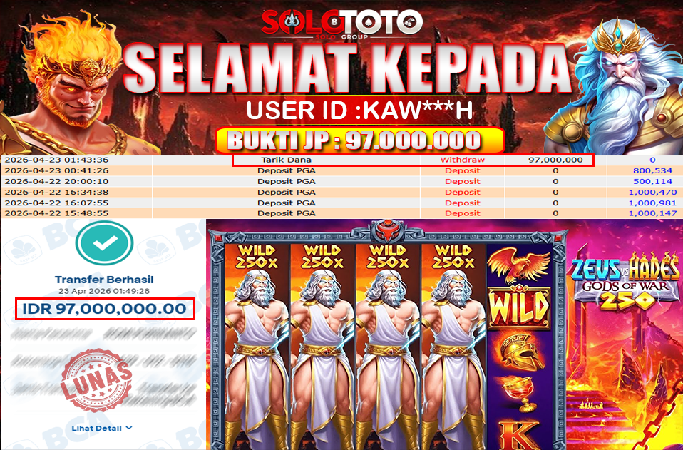 Bukti Jackpot Lunas SOLOTOTO