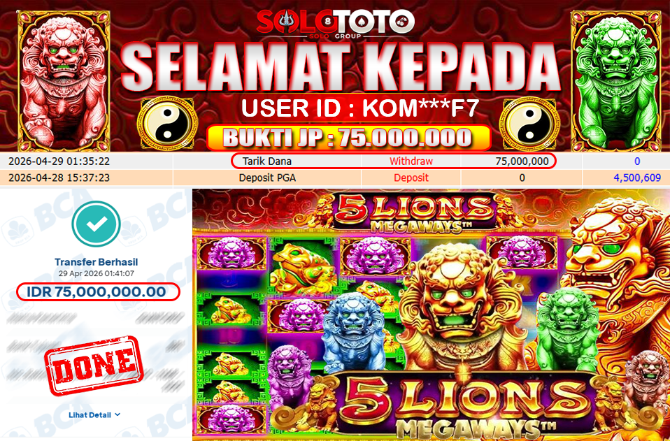 Bukti Jackpot Lunas SOLOTOTO
