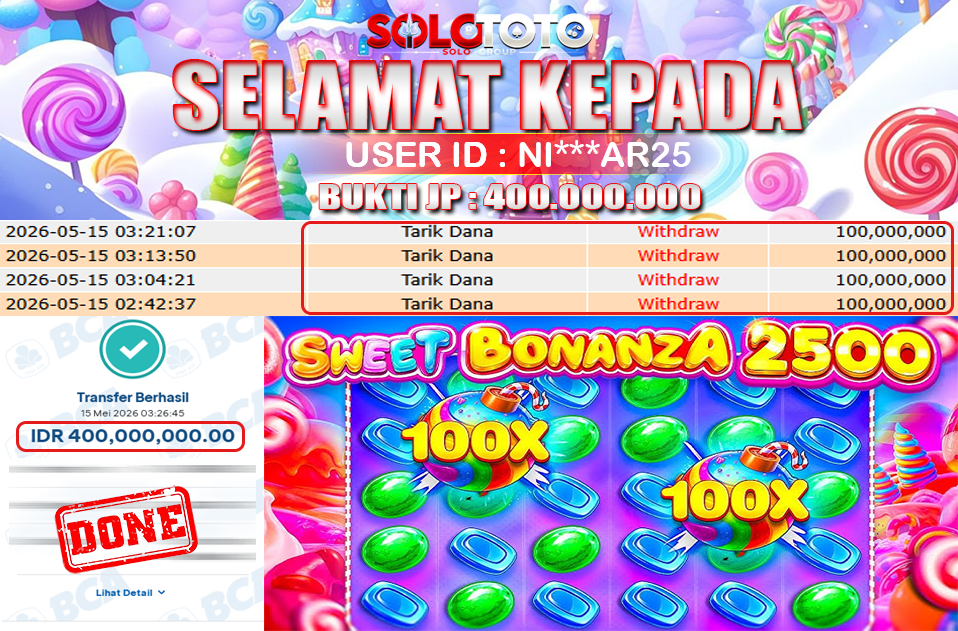 Bukti Jackpot Lunas SOLOTOTO