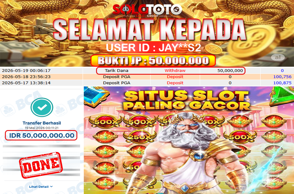 Bukti Jackpot Lunas SOLOTOTO