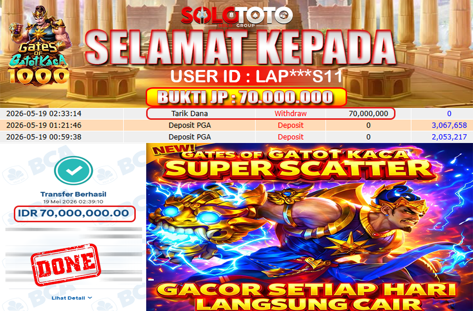 Bukti Jackpot Lunas SOLOTOTO