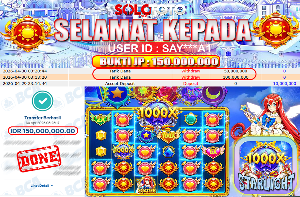 Bukti Jackpot Lunas SOLOTOTO