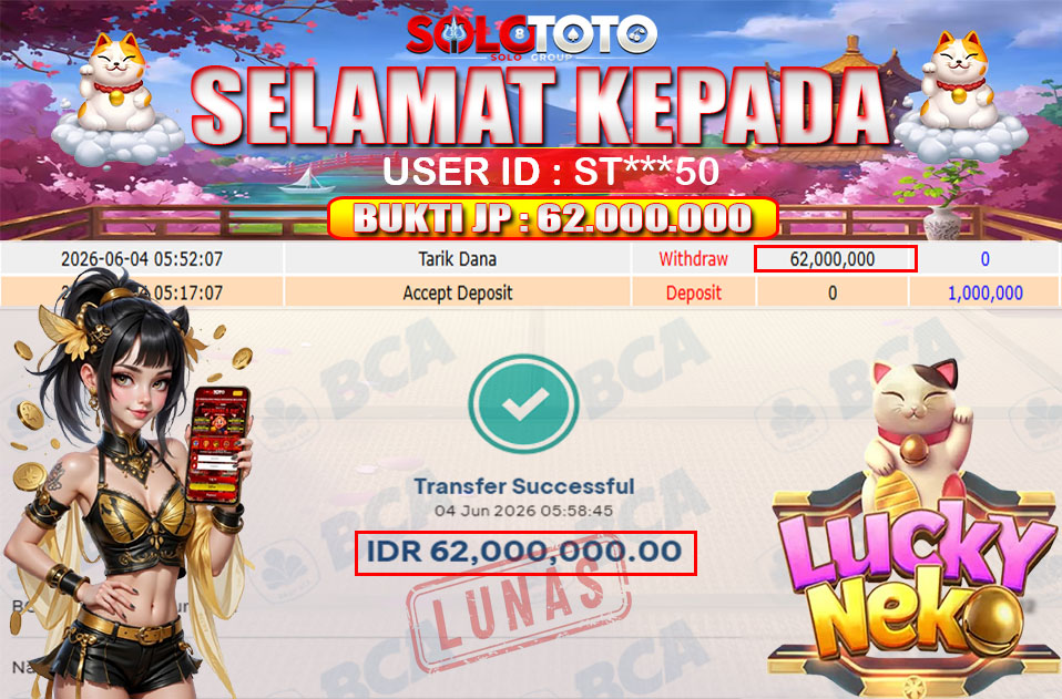 Bukti Jackpot Lunas SOLOTOTO