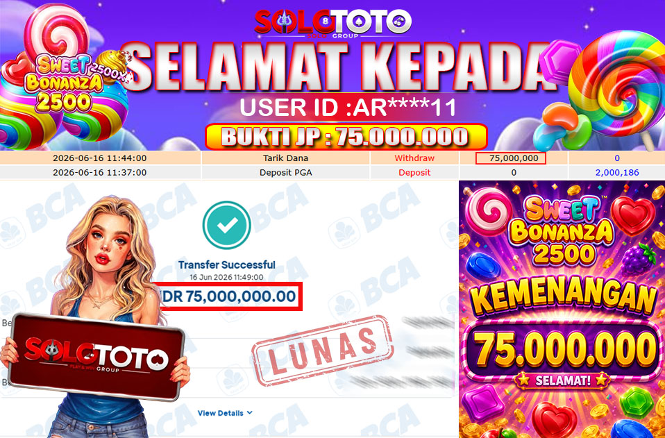 Bukti Jackpot Lunas SOLOTOTO