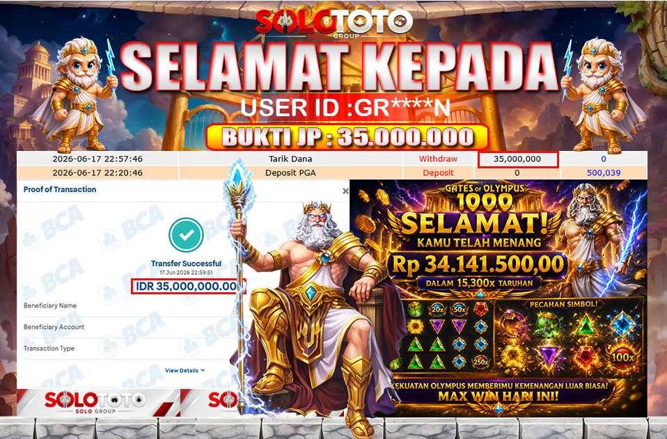 Bukti Jackpot Lunas SOLOTOTO